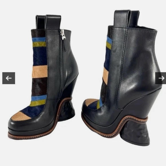 Fendi Black and Blue Heeled Boots - Picture 2 of 4